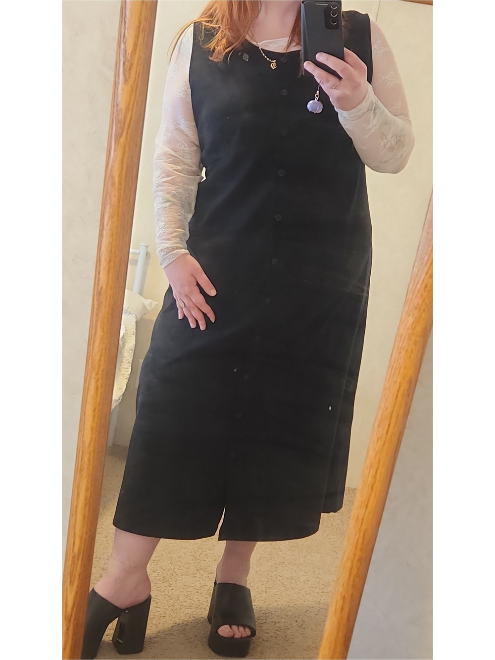 Erika Black Button-Front Midi Dress - Women
